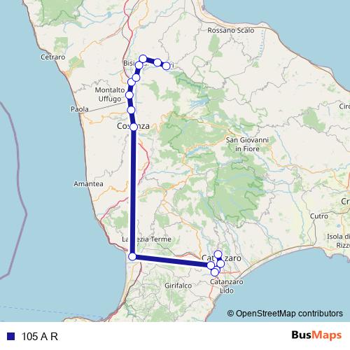 105 A R bus Line Map