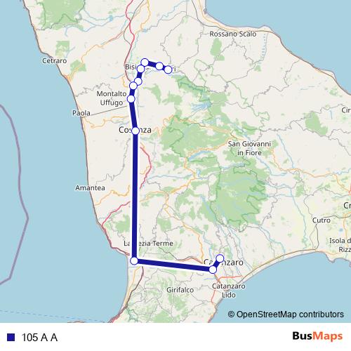 105 A A bus Line Map