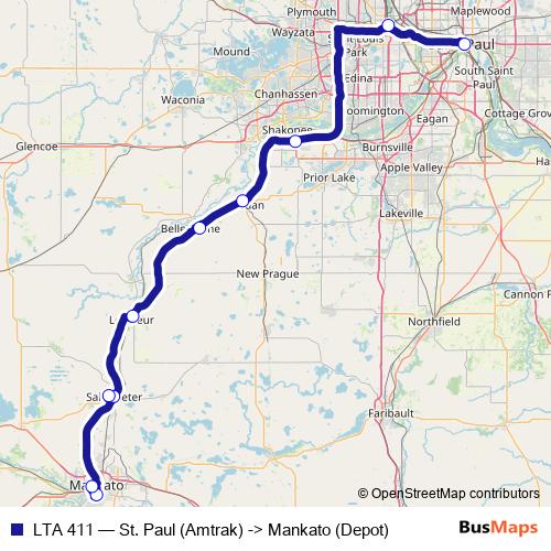 LTA 411 bus Line Map
