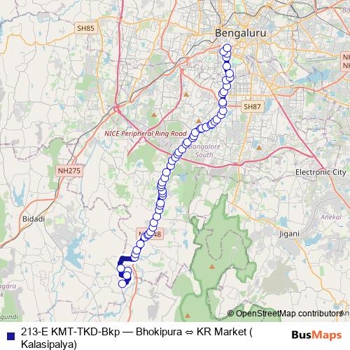 213-E KMT-TKD-Bkp bus Line Map
