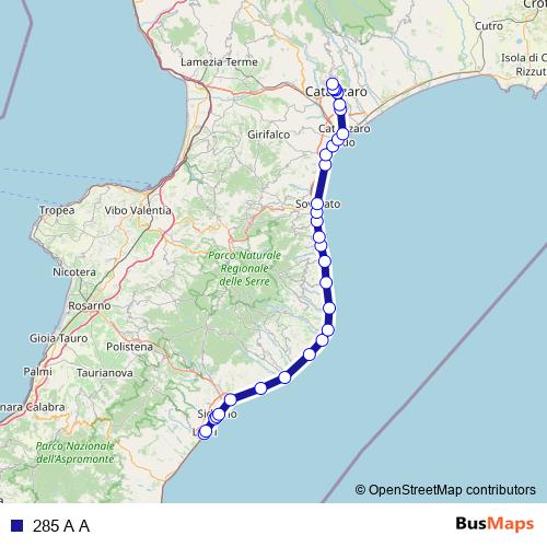 285 A A bus Line Map