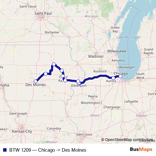 BTW 1209 bus Line Map