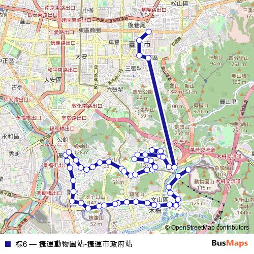棕6 bus Line Map