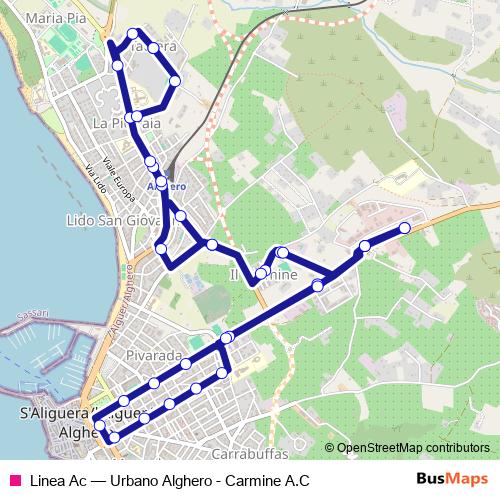 Linea Ac bus Line Map