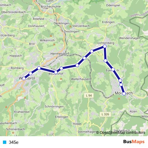 345e tram Line Map