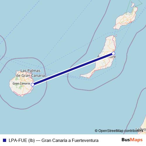 LPA-FUE (Ib) air Line Map
