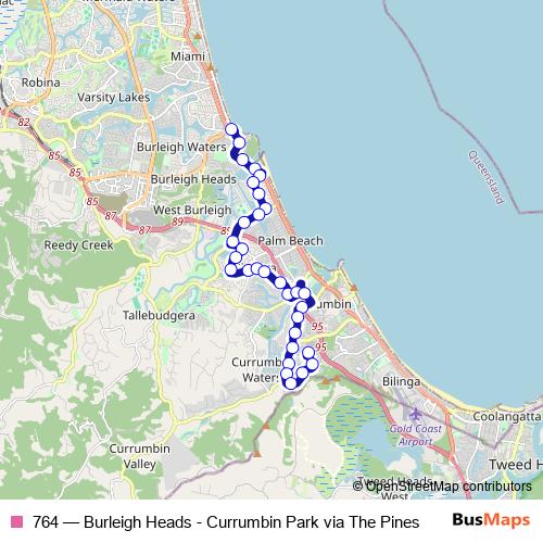 764 bus Line Map