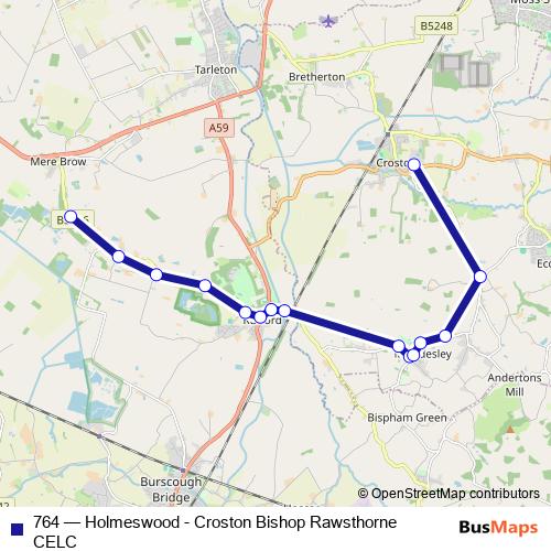 764 bus Line Map