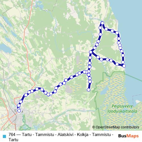 764 bus Line Map