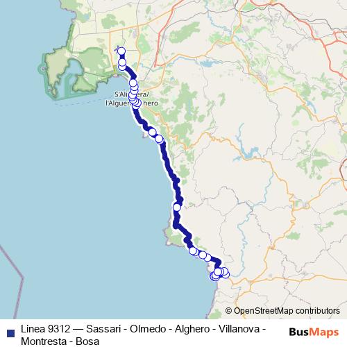 Linea 9312 bus Line Map