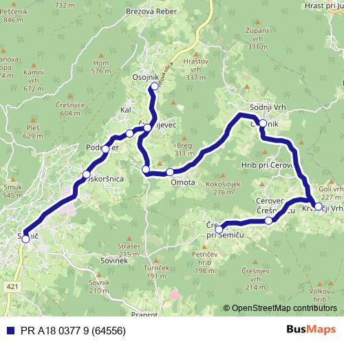 PR A18 0377 9 (64556) bus Line Map