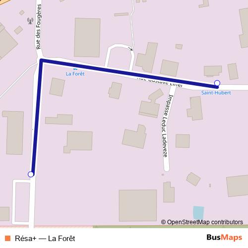 Résa+ bus Line Map