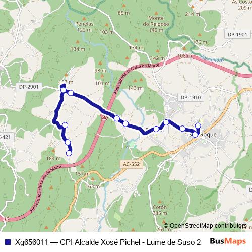 Xg656011 bus Line Map