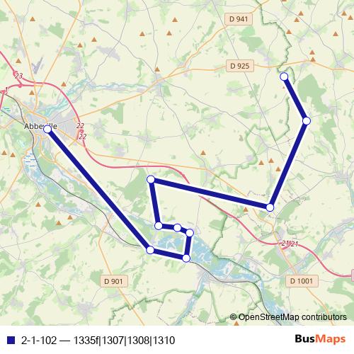 2-1-102 bus Line Map
