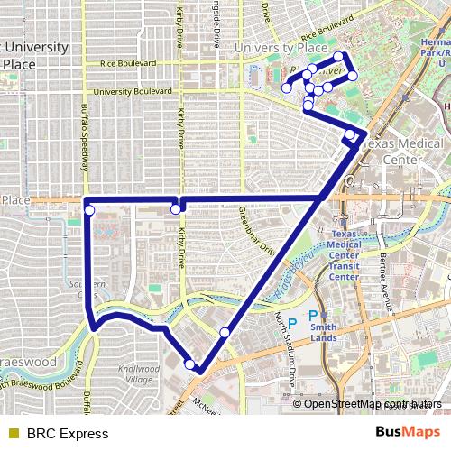 BRC Express bus Line Map