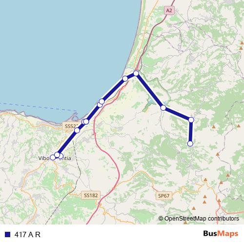 417 A R bus Line Map