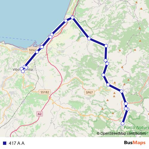 417 A A bus Line Map