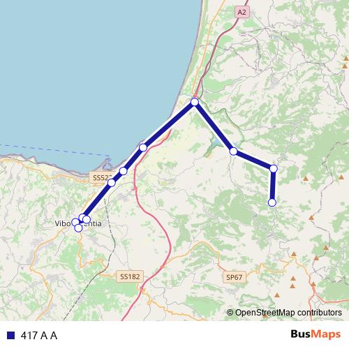 417 A A bus Line Map