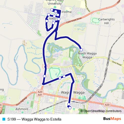 S199 bus Line Map