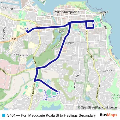 S464 bus Line Map