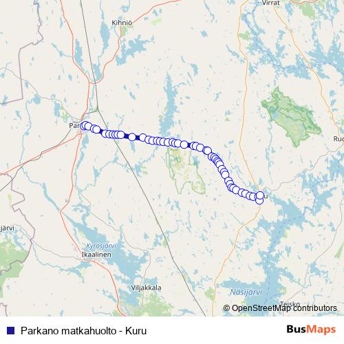 Parkano matkahuolto - Kuru bus Line Map