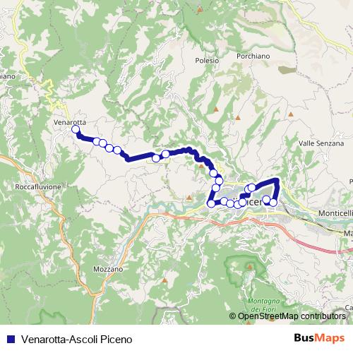 Venarotta-Ascoli Piceno bus Line Map