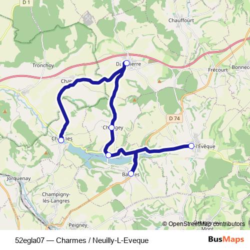 52egla07 bus Line Map