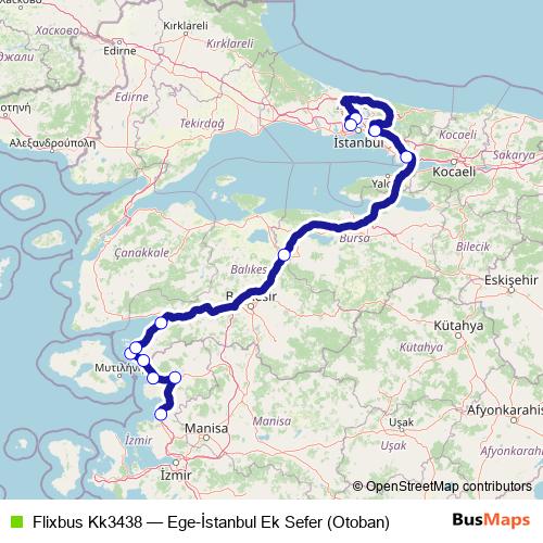 Flixbus Kk3438 bus Line Map