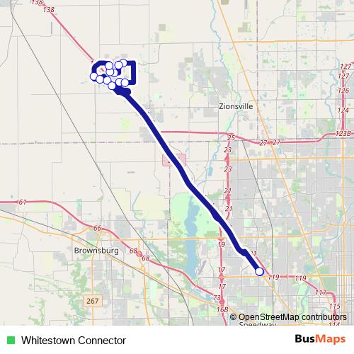 Whitestown Connector bus Line Map