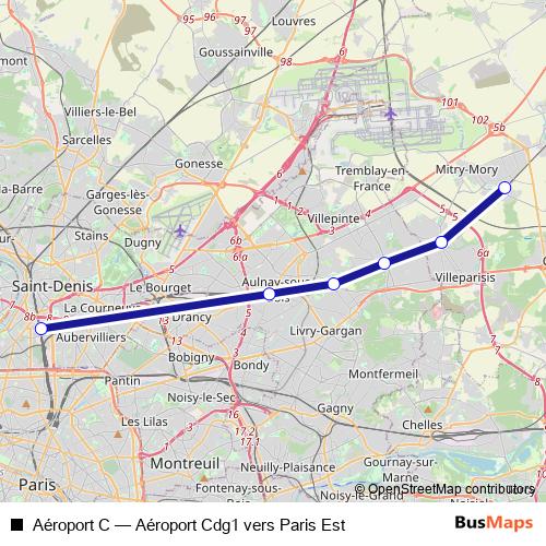Aéroport C bus Line Map