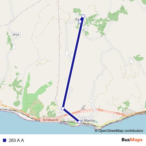 283 A A bus Line Map