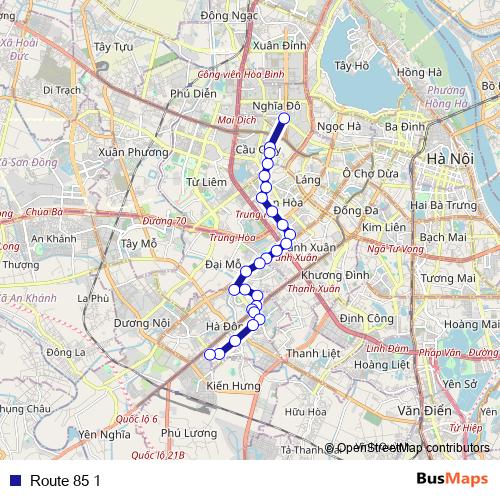 Route 85 1 bus Line Map