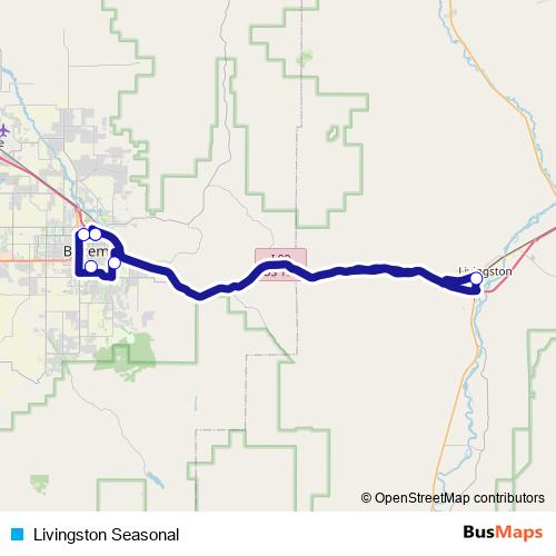 Livingston Seasonal bus Line Map