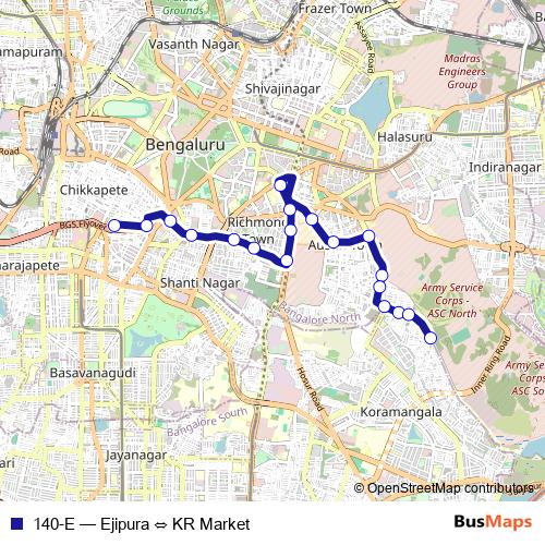 140-E bus Line Map