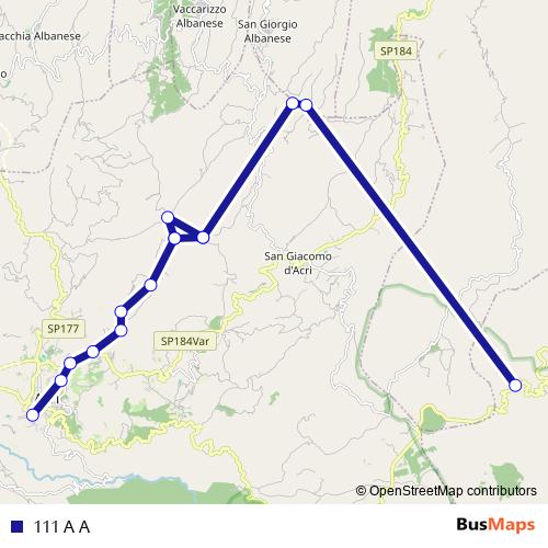111 A A bus Line Map