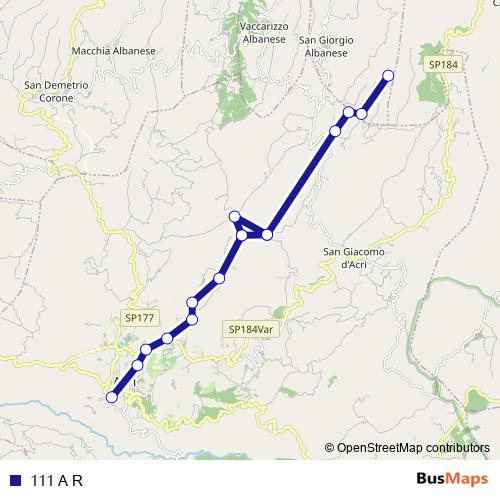 111 A R bus Line Map