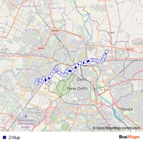 218up bus Line Map