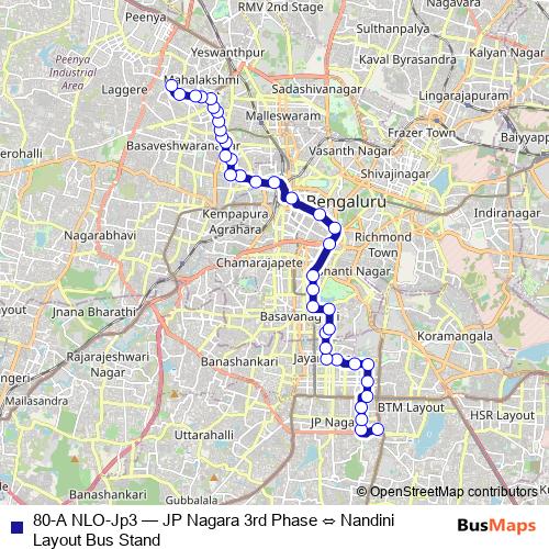 80-A NLO-Jp3 bus Line Map