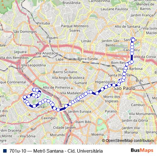 701u-10 bus Line Map