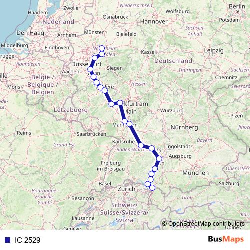 IC 2529 rail Line Map