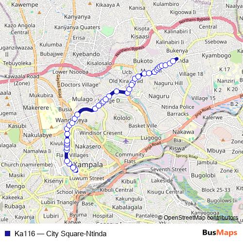 Ka116 bus Line Map