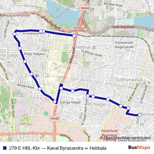 279-E HBL-Kbr bus Line Map