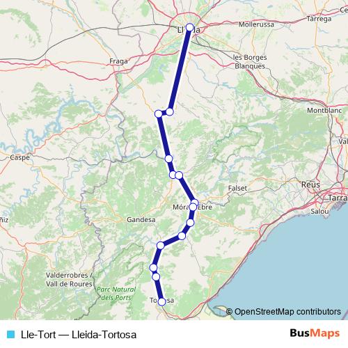 Lle-Tort bus Line Map