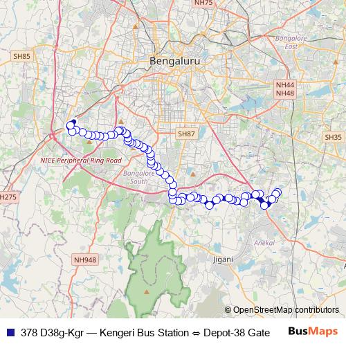 378 D38g-Kgr bus Line Map
