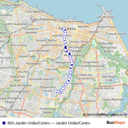 603-Jardim União/Centro bus Line Map