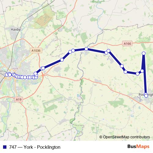 747 bus Line Map