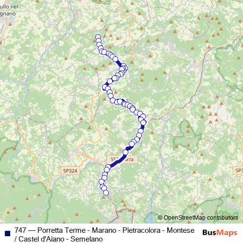 747 bus Line Map