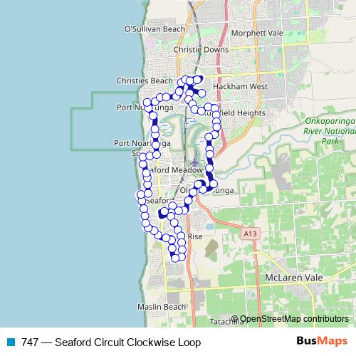 747 bus Line Map
