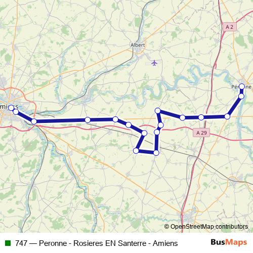 747 bus Line Map