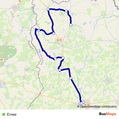 Ernee bus Line Map